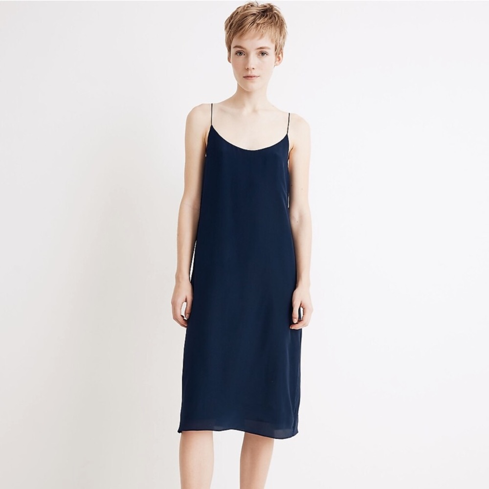{Madewell} Silk Tie-Back Slip Dress